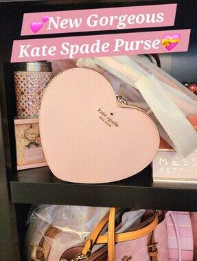 Kate Spade Pink Heart Crossbody Purse Bag Love Shack Chalk New wkr00339 Coquette